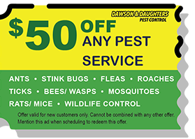 $40 off and pest service coupon Dawson & Daughters